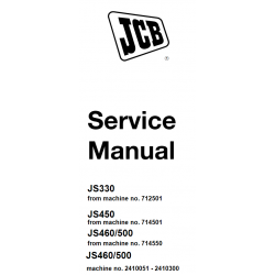 JCB instrukcje napraw + schematy + DTR: JCB Koparka JS330 - JS450 - JS460 - JS500  instrukcja naprawy